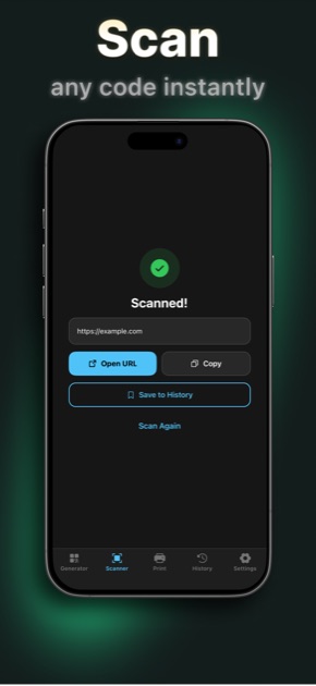 QR Creator — WiFi QR code with Sunset theme and rounded dots