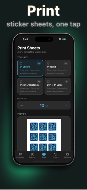 QR Creator — scanner with camera viewfinder