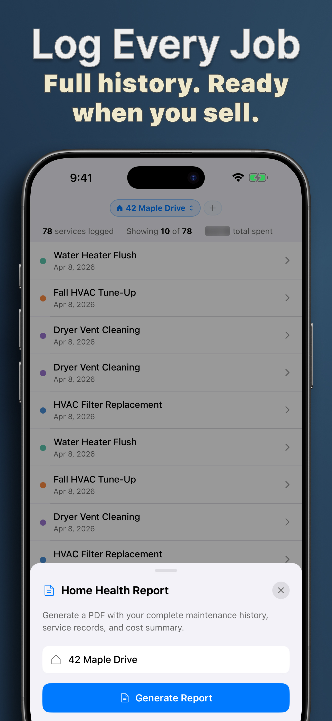 Stead task detail with service log