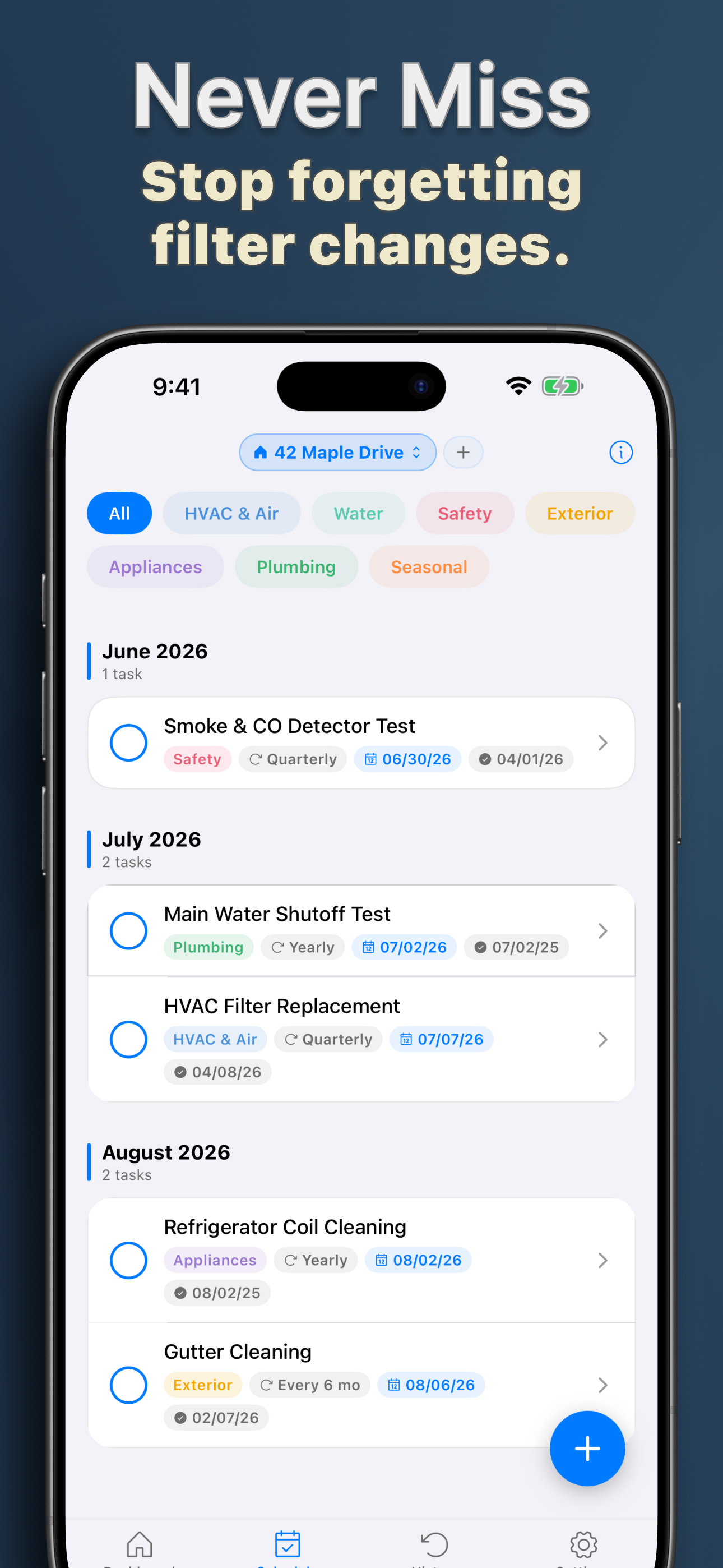 Stead reminders and schedule view